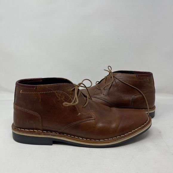 Steve Madden Other - Steve Madden Harken 247 Ankle Chukka Boots Mens Size 9 Cognac Leather Lace Up